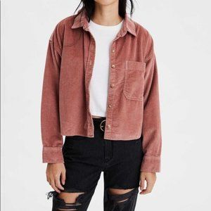 Dusty pink American eagle corduroy button up jacket
